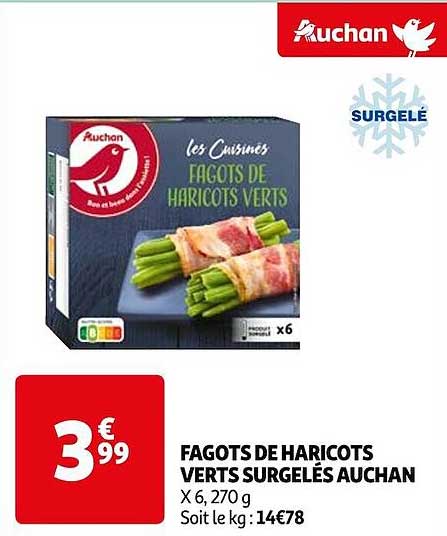 fagots de haricots verts surgelés auchan