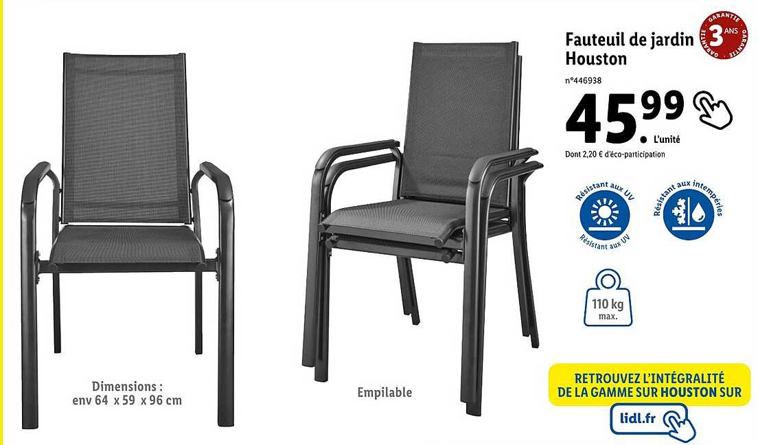 fauteuil de jardin houston