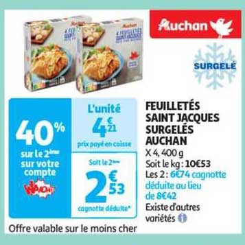 feuilletés saint jacques surgelés auchan