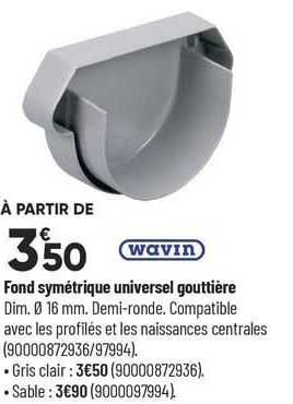 Fond Symétrique Universel Gouttière Wavin