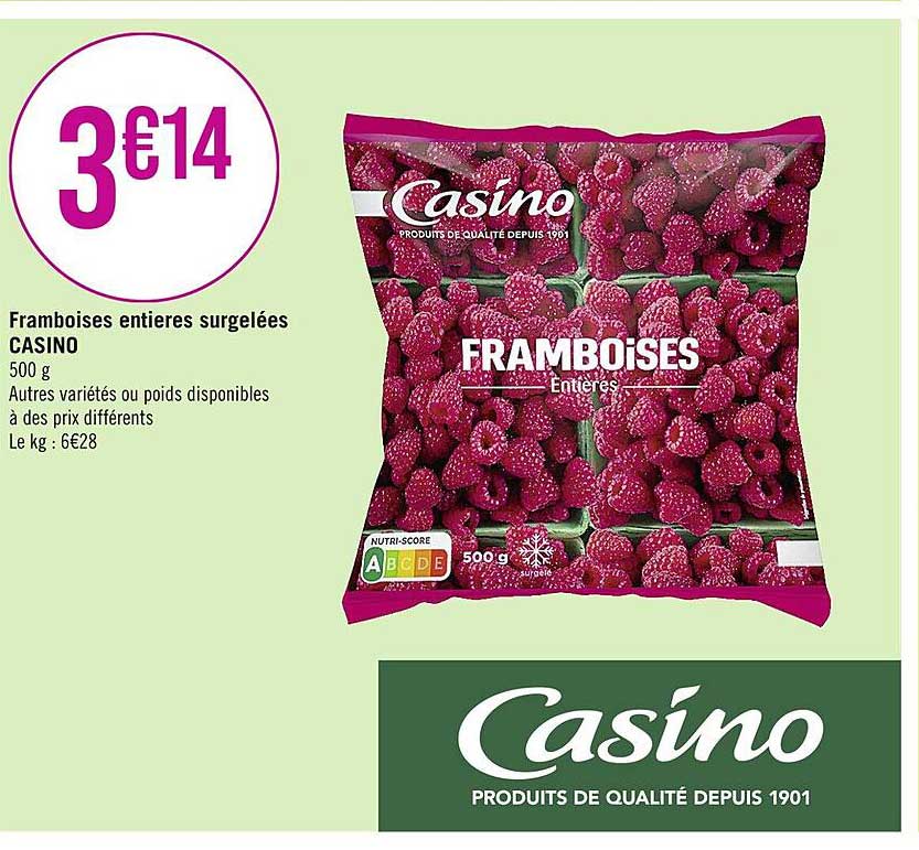 Framboise Entières Surgelées Casino