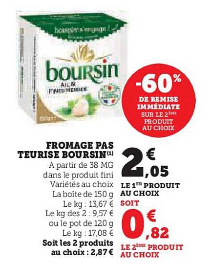 fromage pas teurise boursin