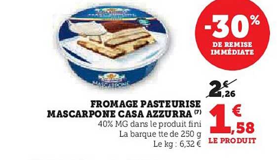fromage pasteurisé mascarpone casa azzurra