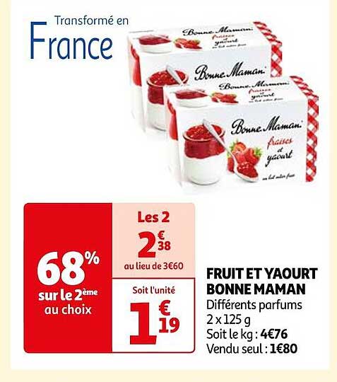 fruit et yaourt bonne maman