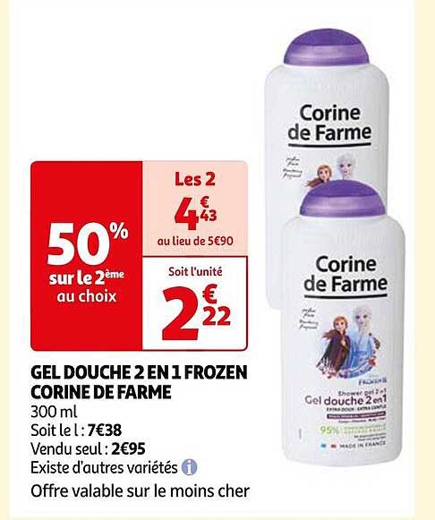 gel douche 2 en 1 frozen corine de farme