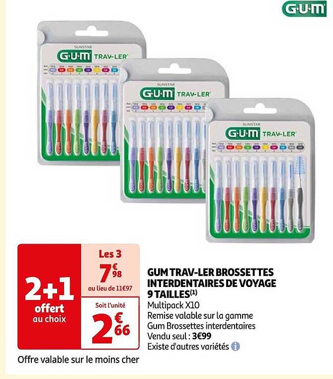 gum trav-ler brossettes interdentaires de voyage 9 tailles
