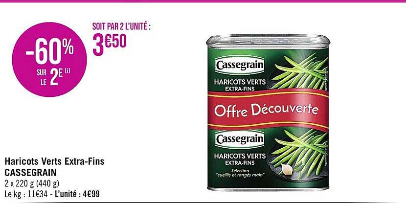 haricots verts extra-fins cassegrain