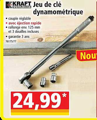 kraft werkzeuge jeu de clé dynamométrique
