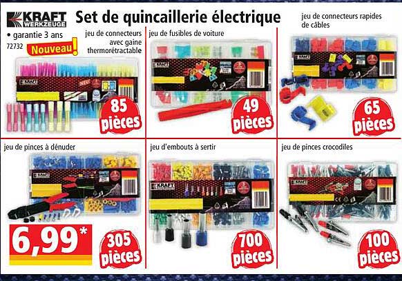 kraft werkzeuge set de quincaillerie électrique