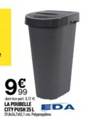 La Poubelle City Push 25 L Eda