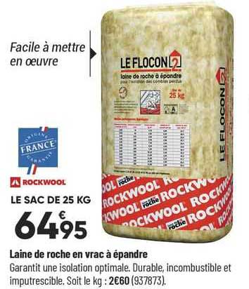 laine de roche en vrac à épandre rockwool