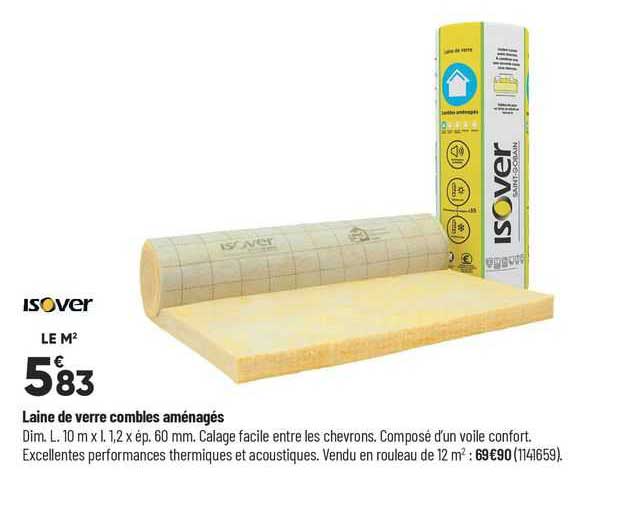 laine de verre combles aménagés isover