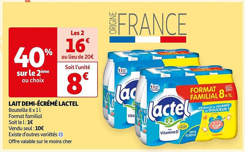 lait demi-écrémé lactel