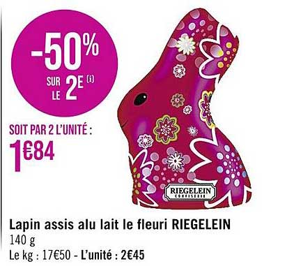 lapin assis alu lait le fleuri riegelein