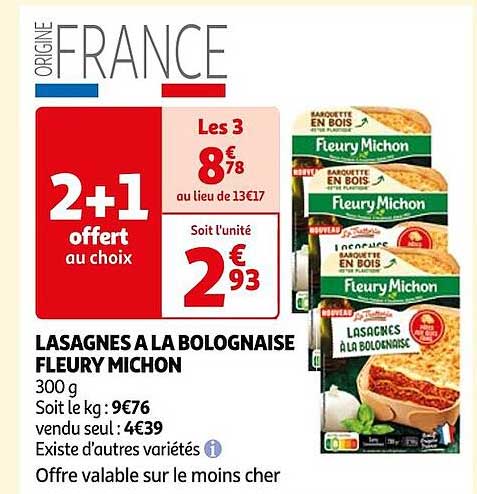 lasagnes à la bolognaise fleury michon
