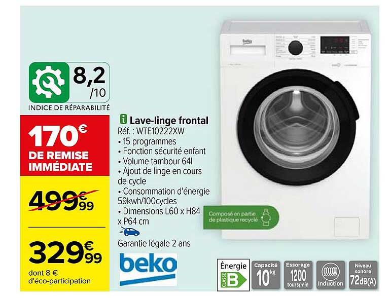 lave-linge frontal beko