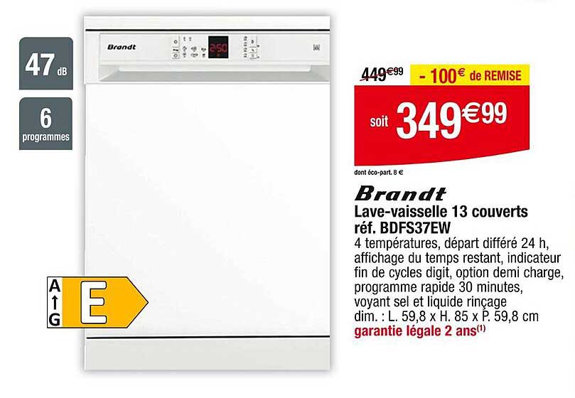 lave-vaisselle 13 couverts brandt