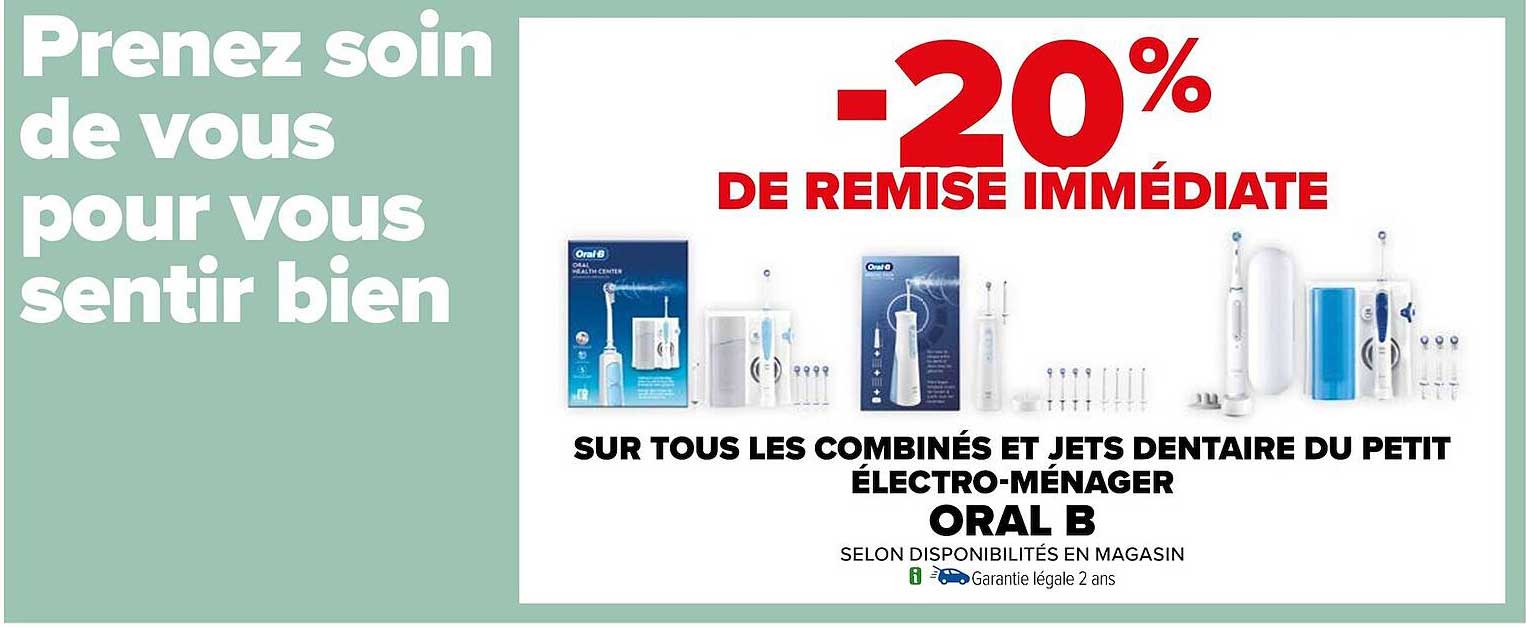 les combinés et jets dentaire du petit électro-ménager oral b