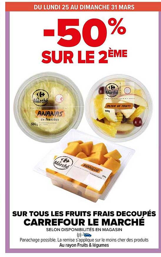 les fruits frais découpés carrefour le marché