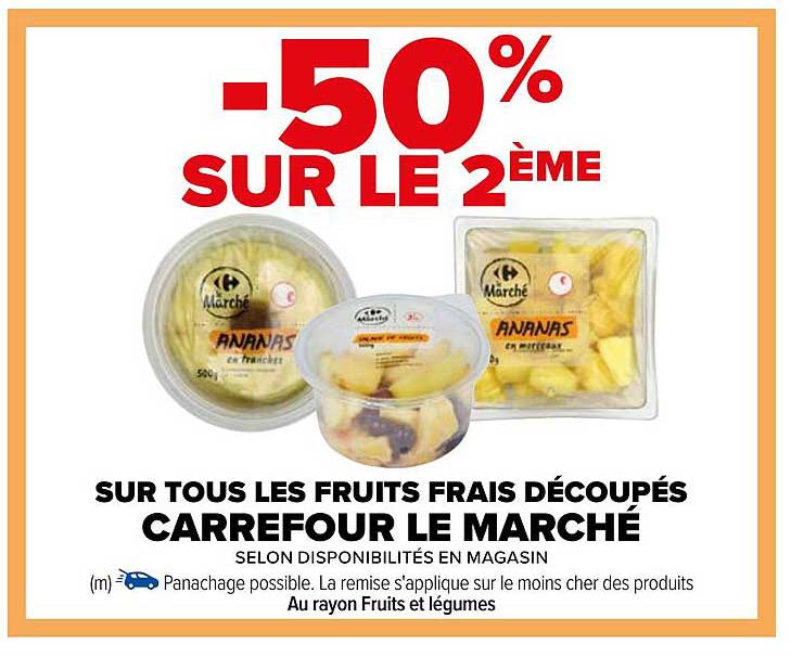 les fruits frais découpés carrefour le marché