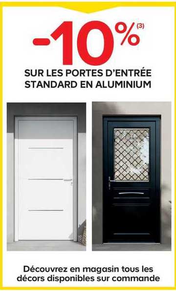 les portes d'entrée standard en aluminium