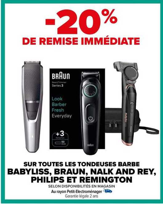 les tondeuses barbe babyliss, braun, nalk and rey, philips et remington