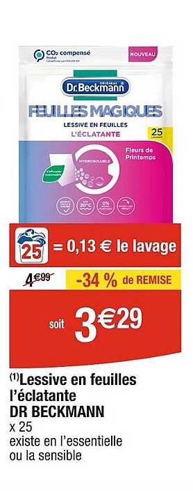 lessive en feuilles l'éclatante dr beckmann