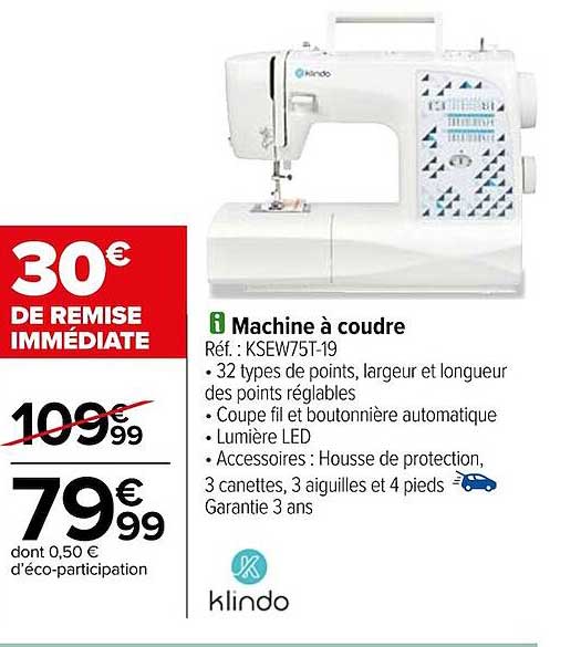 machine à coudre klindo