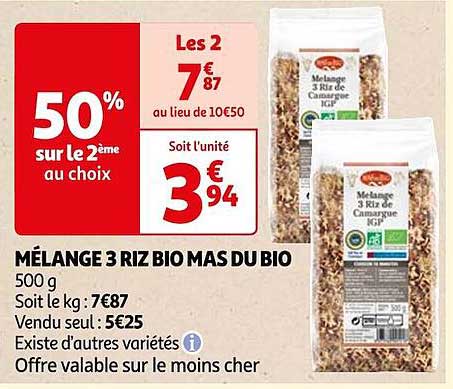mélange 3 riz bio mas du bio