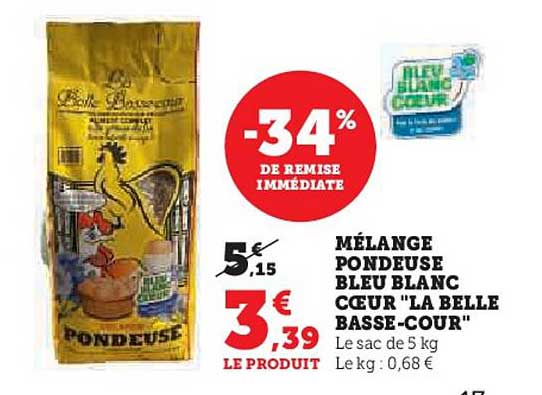 mélange pondeuse bleu blanc cœur "la belle basse-cour"