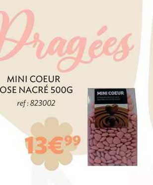 Mini Coeur Rose Nacré 500g