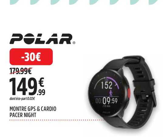 montre gps & cardio pacer night