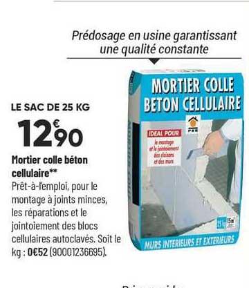 mortier colle béton cellulaire