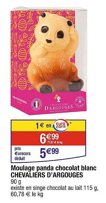 moulage panda chocolat blanc chevaliers d'argouges