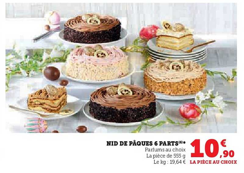 nid de pâques 6 parts
