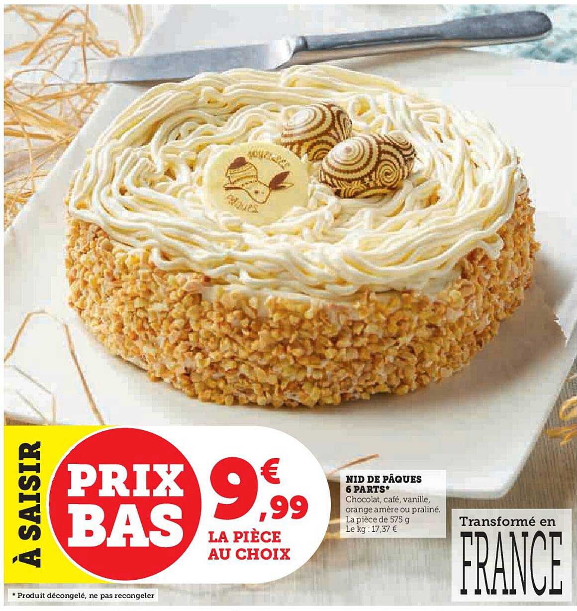 nid de pâques 6 parts