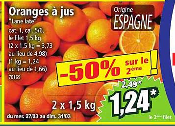 oranges à jus "lane late"
