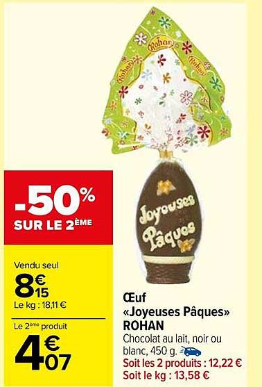 œuf «joyeuses pâques» rohan