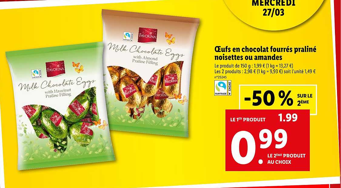 œufs En Chocolat Fourrés Praliné Noisettes Ou Amandes Favorina