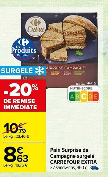 Pain Surprise De Campagne Surgelé Carrefour Extra
