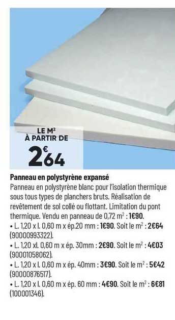 panneau en polystyrène expanse