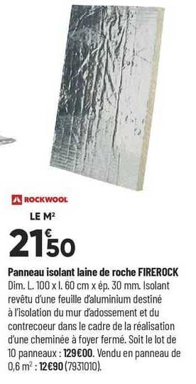 Panneau Isolant Laine De Roche Firerock Rockwool