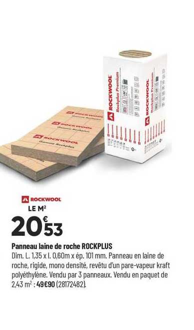 Panneau Laine De Roche Rockplus