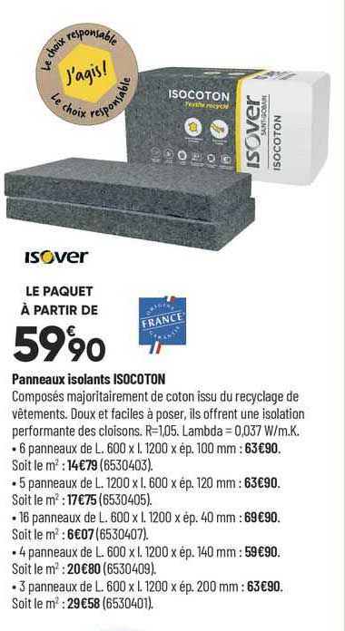 panneaux isolants isocoton isover