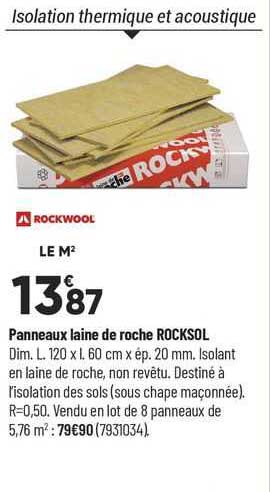 panneaux laine de roche rocksol rockwool