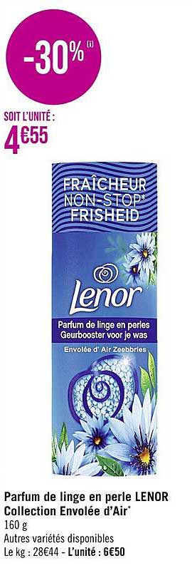 parfum de linge en perle lenor collection envolée d'air