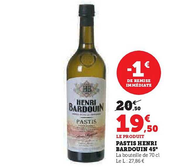 pastis henri bardouin 45°