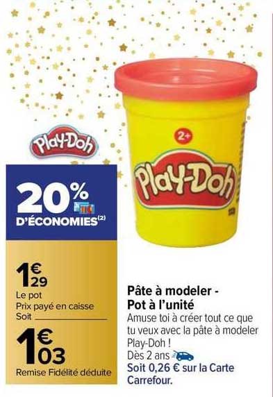 pâte à modeler - pot à l'unité play-doh