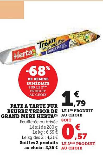 pâte à tarte pur beurre tresor de grand mère herta