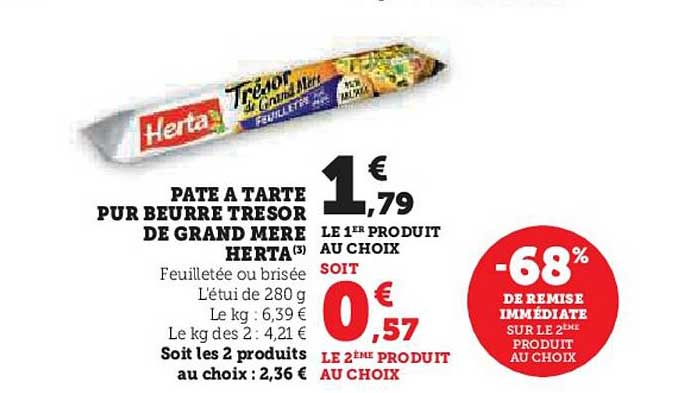 pâte à tarte pur beurre trésor de grand mère herta